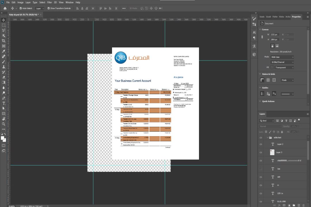 Modèle Word et PDF de déclaration commerciale de la Banque islamique du Qatar template Modèle Word et PDF de déclaration commerciale de la Banque islamique du Qatar template